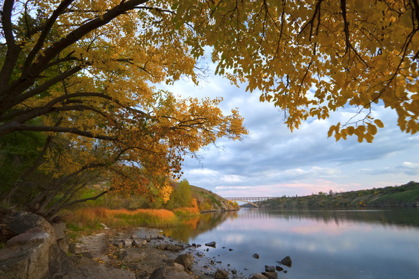 Artem Nosenko: autumn water hill shore river nature